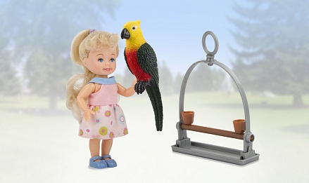Игровой набор из серии Paula. С питомцем – Кукла с попугаем 